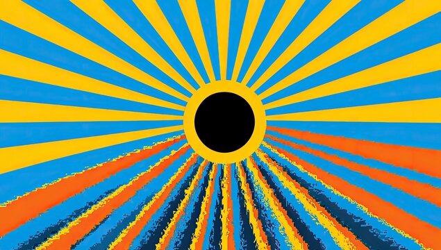 Abstract sunburst design with vibrant colors