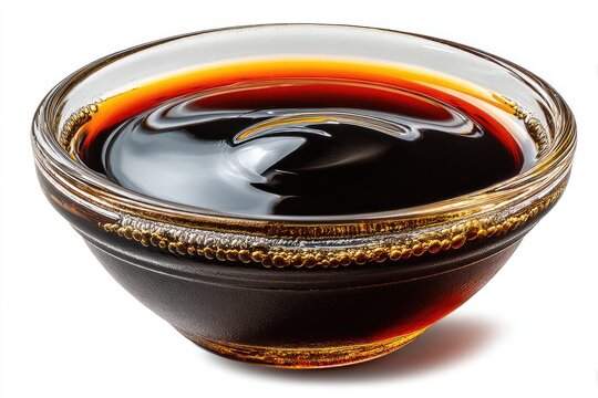 Dark, rich sauce in small glass bowl