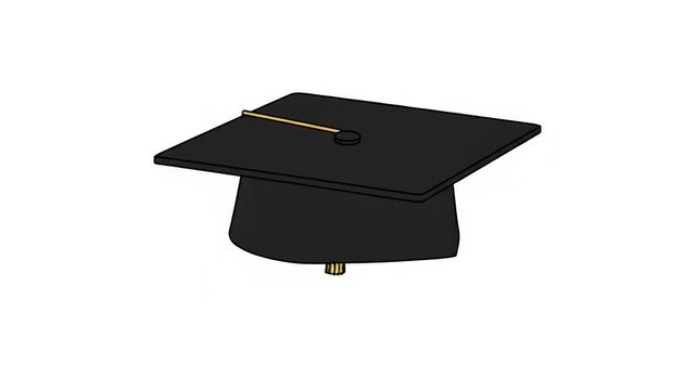 Graduation cap with a tassel, symbolizing achievement and education, on a plain background