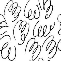 wavy grunge lines hand drawn with black brush, horizontal vector seamless pattern featuring geometric ink strokes. Ideal for backgrounds, packaging, and graphic design projects.