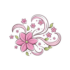 Beautiful cherry blossom petals gracefully swirling and dancing in a gentle wind effect