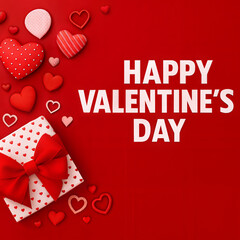 Heartfelt valentine's day gift box and love hearts celebration design for romantic occasions