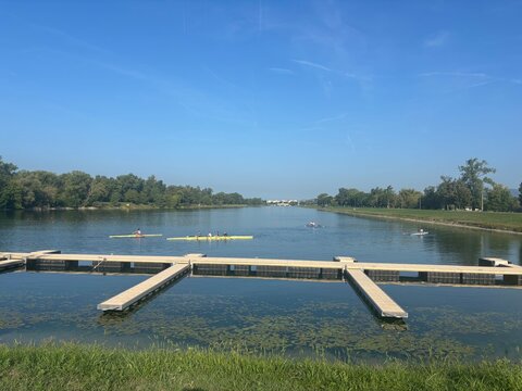 Morning training on Lake Jarun.