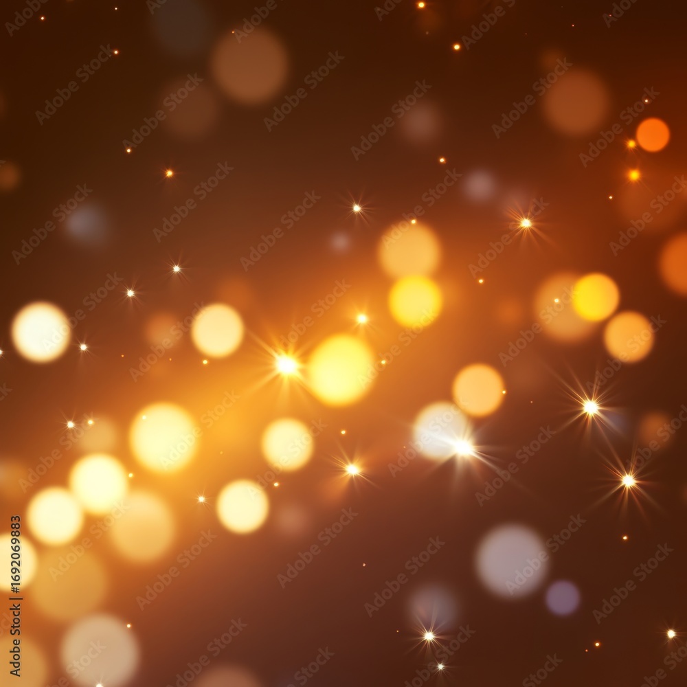 Poster elegant abstract golden background with shimmering light circles creating a festive atmosphere