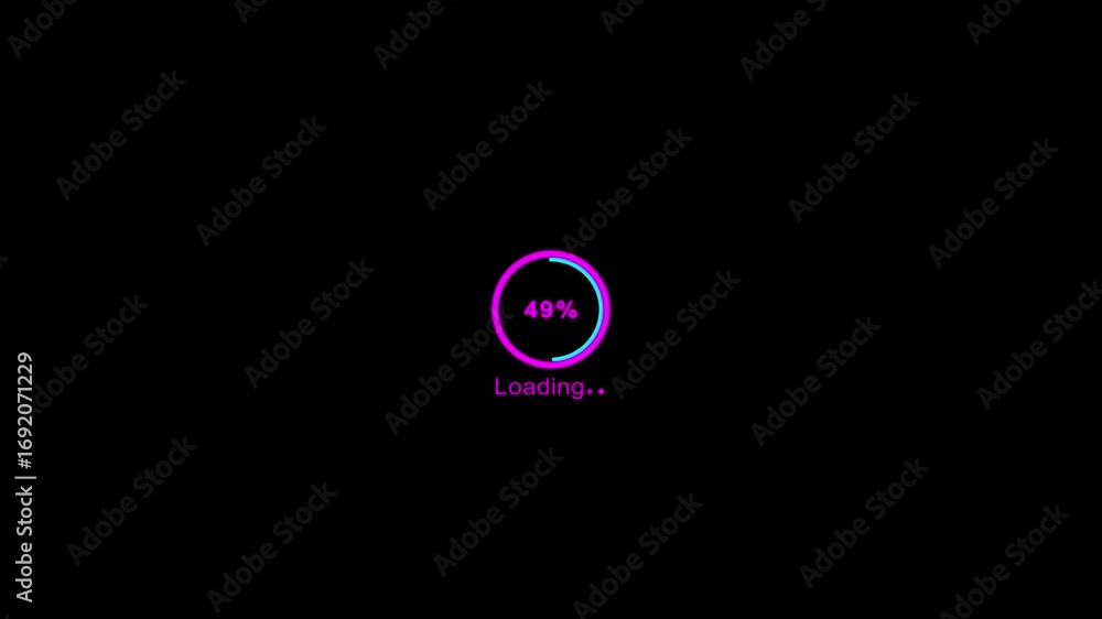 Poster animated of loading circle progress bar 100 percent, technology modern design with 0 to 100% countdo