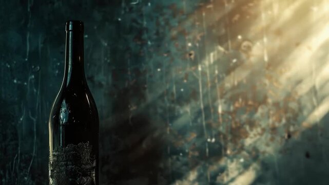 A single glass of red wine sits alone on a wooden table, awaiting its fate