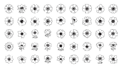 Collection of intricate floral ornamental designs in a black and white silhouette style