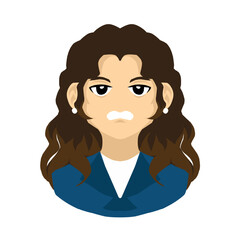 vector illustration of woman showing disapproving expression