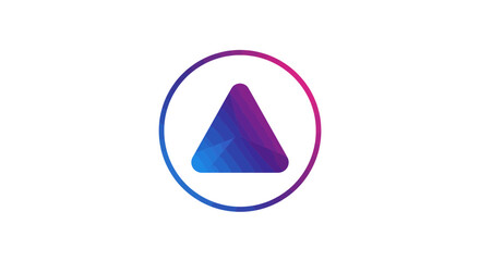 Fototapeta premium Abstract gradient triangle inside circle, modern logo template for business