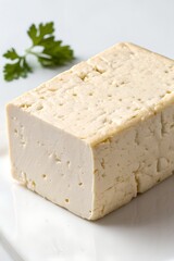 tofu on white background