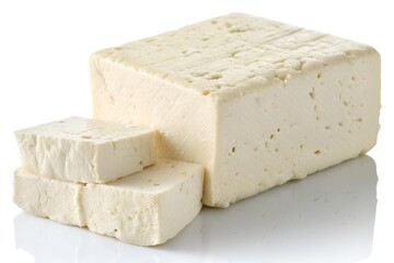 tofu isolated on white