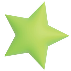 Obraz premium Green pastel Star Pillow 3d Render On Transparent background