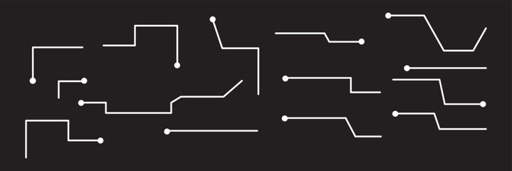 Callouts titles set. Digital callouts . Line callout label set. isolated on black and white background. Vector illustration. EPS 10 .