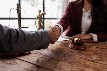 Lawyers provide legal advice, represent clients in court, and help with legal documents. They study laws and regulations to protect their clients' rights and interests handshake.
