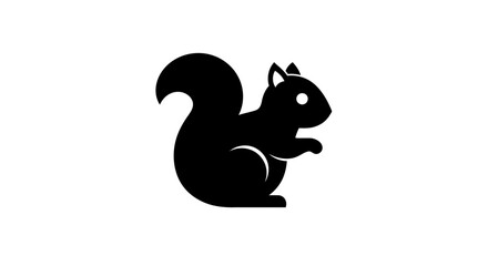 Elegant squirrel silhouette illustration conveying nature, simplicity and wildlife charm