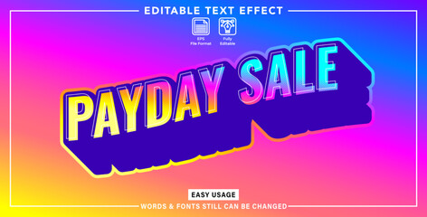 Editable text effect modern payday sale styles
