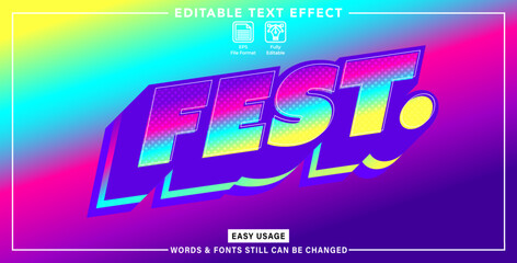 Editable text effect modern fest styles