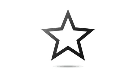 Minimalist graphic design of a outlined star on a clean white background