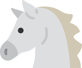 芦毛の馬の横顔のアイコンのイラスト