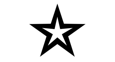 Obraz premium Stylish five-pointed star vector illustration with clean black and white design
