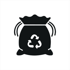 An eco-friendly reusable bag icon with a bold and simple design. Perfect for representing sustainability, zero waste lifestyle, or plastic-free shopping in digital and print media