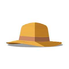 Stylish Straw Hat with Brown Band and Brim