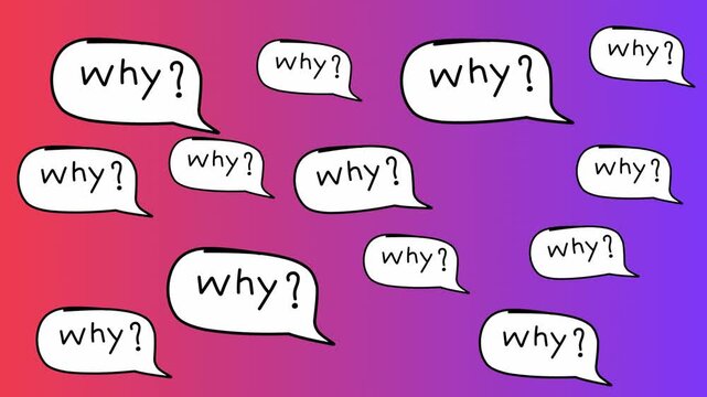Animated &ldquo;Why?&rdquo; Question Mark Pop Up Concept Illustration &mdash; Confusion, Curiosity, Uncertainty, Doubt Symbol kinetic animation