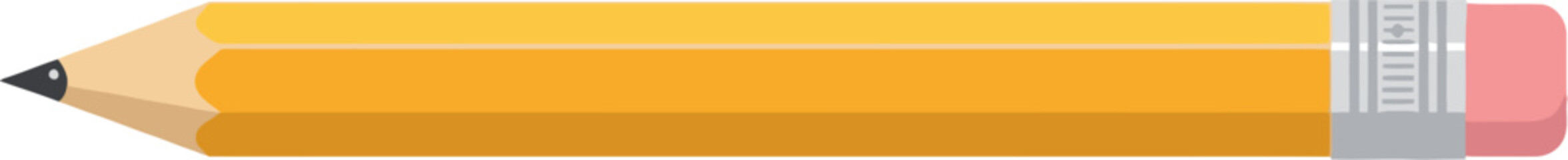 Obraz premium Sharp yellow pencil with pink eraser on a white background, ready for drawing or writing.