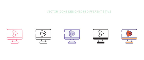 TV App icon design with white background stock illustration