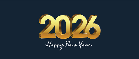 2026 Happy new year celebration greeting card, sparkler font and firework isolated background
