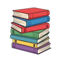 Stack of Colorful Books with Various Cover Colors