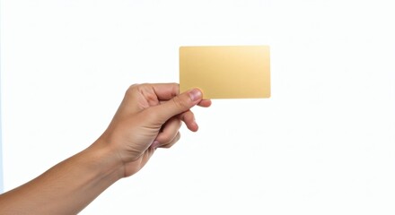 Obraz premium Golden Opportunity Hand Holding Blank Card.