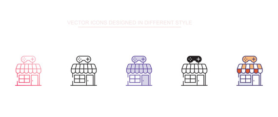 Game Store icon design with white background stock illustration