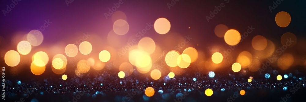 Poster abstract night celebration with colorful lights and sparkling bokeh blurred effect in background