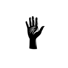 Obraz premium Minimalist Vector Raised Hand Silhouette - Bold Geometric Protest Symbol - High Contrast Flat Design