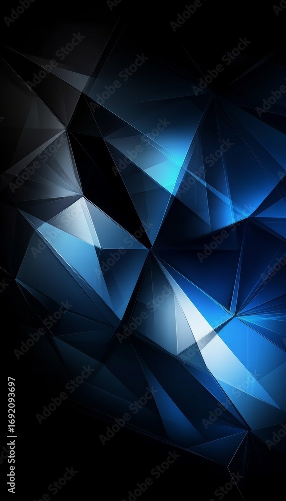 Aufkleber abstract dark blue futuristic design with geometric shapes and polygon lines in architecture