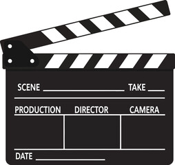 Classic black movie clapperboard ready for action on a film set, symbolizing production and creativity