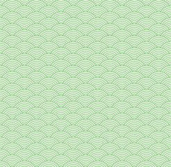 Green Japanese Wave Pattern Background Vector