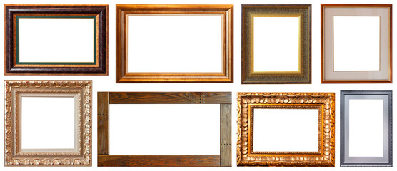 frame picture isolated on white background gold antique