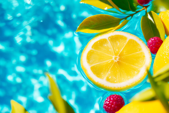 A fresh and energetic abstract composition of yellow lemon slices