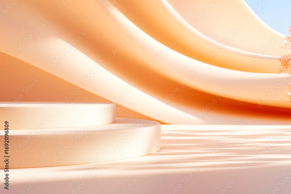 Poster a modern abstract background in a soft cream color