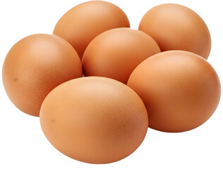 Fresh brown eggs arranged in a circular pattern on a clean surface, ideal for cooking and baking