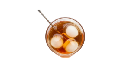 Whiskey cocktail drink with ice cubes