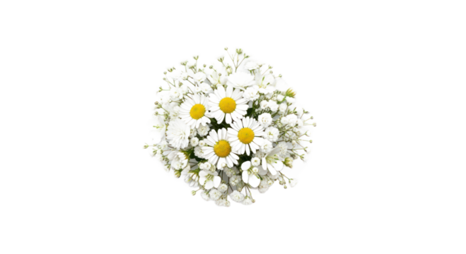 White daisy bouquet transparent background