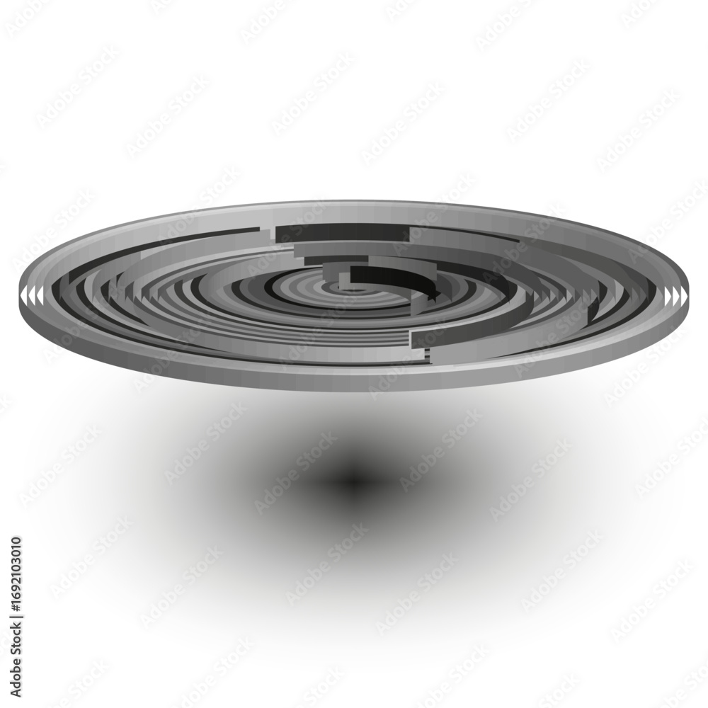 Poster abstract spiral shape. radial line pattern. monochrome vector illustration. futuristic motion concep