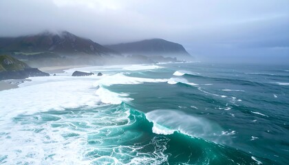 Dramatic coastal scene with powerful waves (1)