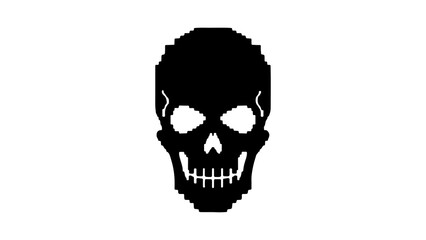 Pixelated skull with transparent background