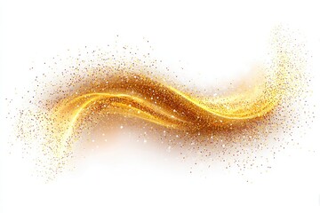 Abstract gold wave design with glittering particles