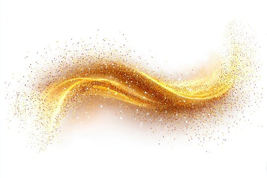 Abstract gold wave design with glittering particles - Powered by Adobe