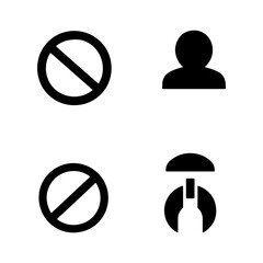 Prohibited user icon set with transparent background